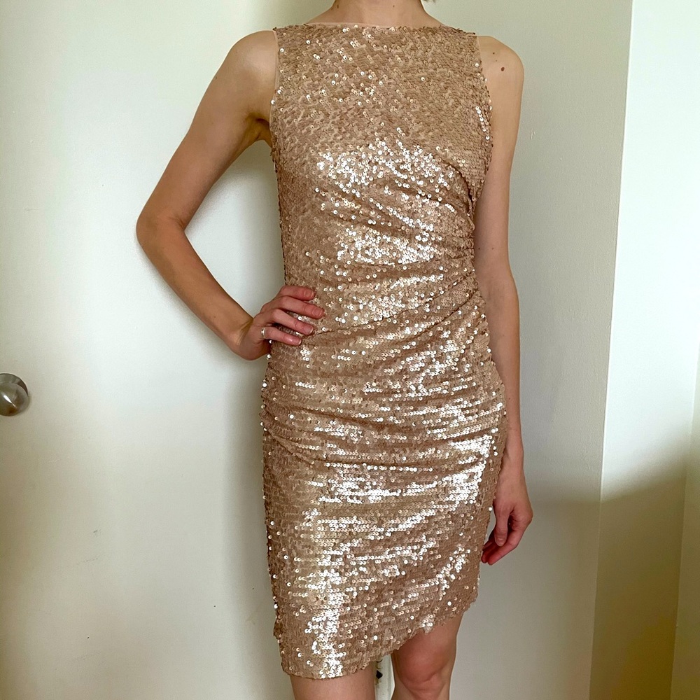 Champagne sequin dress